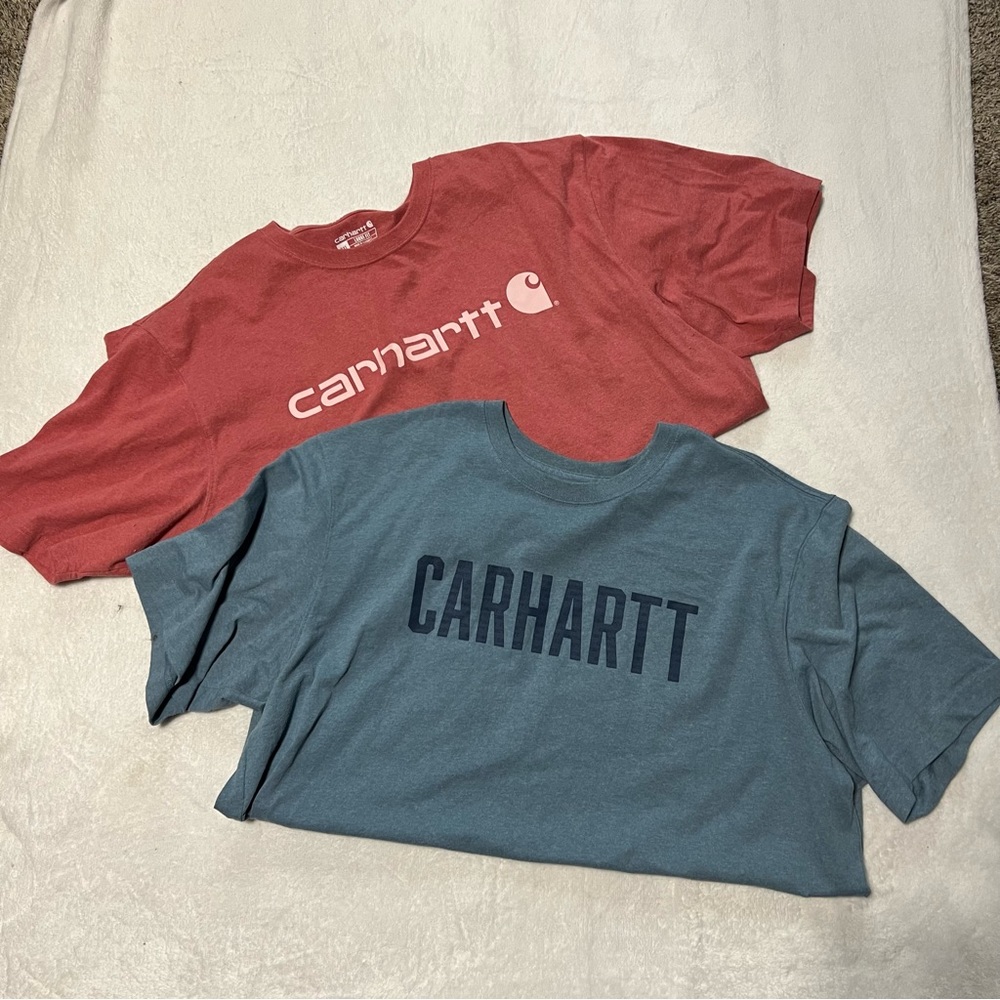 TWO mens carhartt t shirts